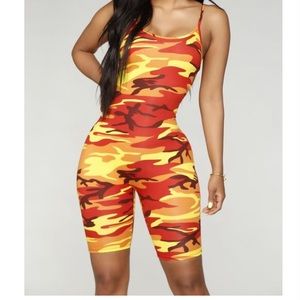 Fashion nova CAMO biker short bodysuit romper